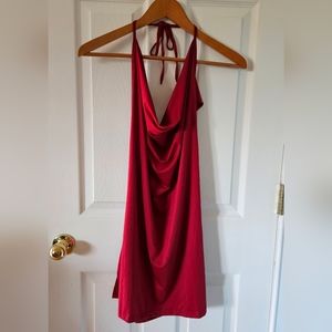 Women's Strap Dress Short Mini Red Dress Size S